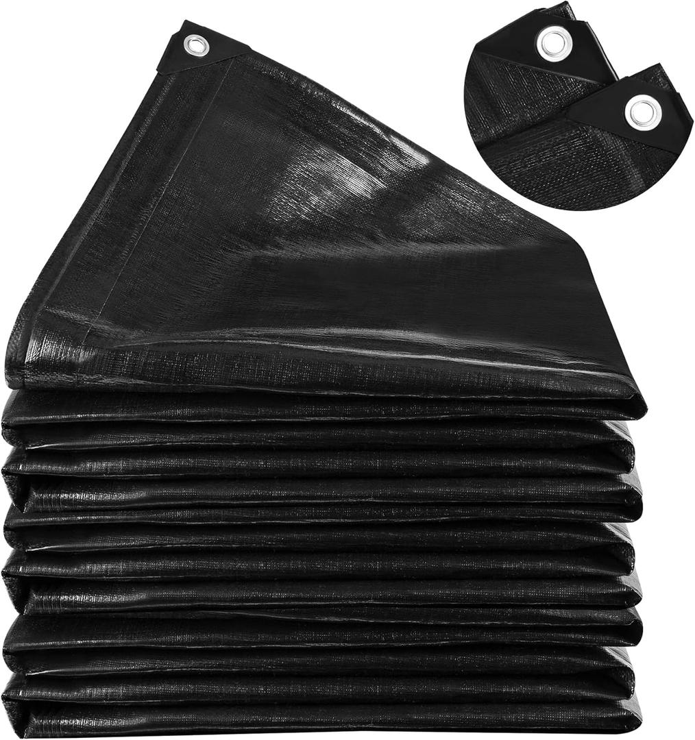 MYFAMIREA 25 x 30FT Pond Liner, 28Mil PE Preformed Pond Liner with 22 Hemmed Edge Buttonholes Sun Resistant Easy Cutting for Outdoor Ponds, Fish Koi Ponds, Garden Fountain, Waterfall Ponds MYFAMIREA 25 x 30FT Pond Liner, 28Mil PE Preformed Pond Liner with 22 Hemmed Edge Buttonholes Sun Resistant Easy Cutting for Outdoor Ponds, Fish Koi Ponds, Garden Fountain, Waterfall Ponds