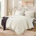 Andency California King Comforter Set Ivory - 3 Pieces Cal King Boho Ivory Lightweight Bedding Comforter Sets, Oversized All Season Soft Bed Set (104x96In Comforter & 2 Pillowcases)