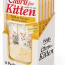 INABA Churu for Kittens, Grain-Free Creamy, Pure Lickable Cat Treats with DHA, EPA, Vitamin E & Taurine, 0.5 Ounces Each, 24 Tubes (4 per Pack), Chicken Recipe, BB 04.25.2026