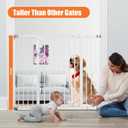 keny 36" Extra Tall Baby Gate for Stairs, 29"-42.5" Wide Auto Close Dog Gate, Pressure Mounted Easy Walk Through Pet Gate for Doorways, Durable Safety Stair Gate, White