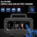 E-FAST Battery Charger 0-20A 12/24V Lifepo4 Lead Acid Automatic Smart Car Battery Charger, Trickle & Pulse Repair, Automobile Battery Maintainer for Car Truck Motorcycle Lawn Mower Boat