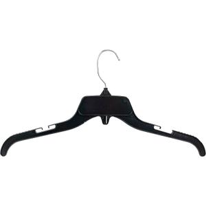 HangOn Shirt Hangers Recycled Plastic with Notches, Black, 17 Inch Pack of 10