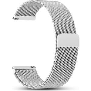 GEAK 18mm 20mm 22mm Metal Watch Band Compatible with Garmin Vivoactive 5 Watch Bands, Vivoactive 6/3/Venu 3S/2S, Quick Release Stainless Steel Milanese Loop Mesh Strap for Venu 3/Venu 2 Men Women (Silver)