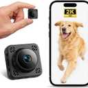 Mini Camera, Nanny Cam for Home Security, 2K Wireless WiFi Camera with Free Cloud & No WiFi Needed, Motion Detection & Night Vision for Nanny/Baby Monitor/Pet (Black)