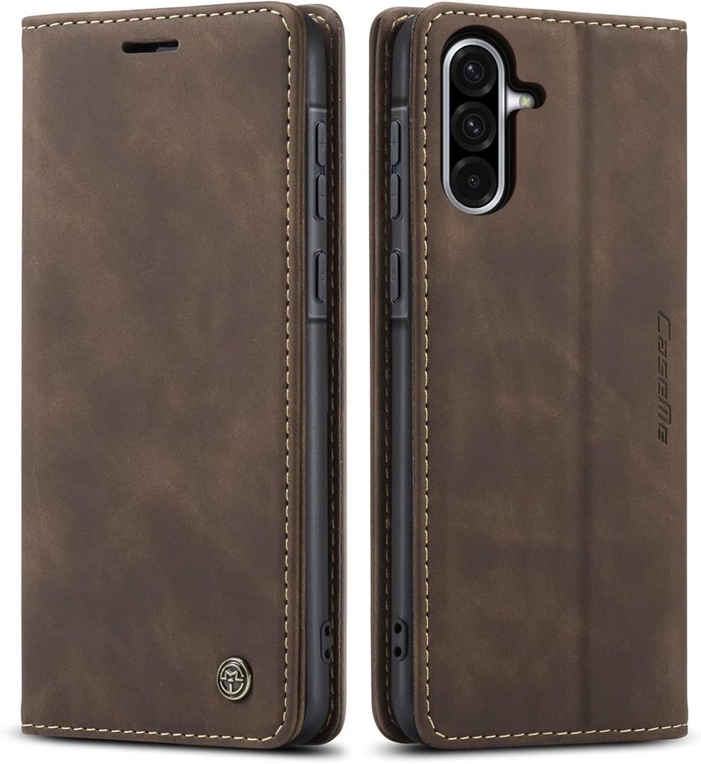 Compatible with Samsung Galaxy A36 5G Case with Card Holder, Kickstand Protective Flip Folio Leather Wallet Case for Galaxy A36 5G (Coffee)