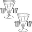 Hemoton 1pcs French Fries Stands Fish and Chips Basket Holders Snack Appetizer Serving Rack Food Display Wire Stands for Kitchen Restaurant Buffet