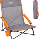 Portal Beach Chairs for Adults Camping Low Lightweight Portable Chair with Cup Holder Mesh Back Carry Bag for Outdoor Sand Lawn Travel Picnic Festival Concert, 24" High Back