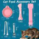 AIERSA Cat Food Can Lid Set, Includes Treat Squeeze Spoon for Wet Food, Silicone Cans Covers, Cat Can Opener with Spatula, Freeze Dried Snacks Clip, Nutritional Supplements Measuring Spoon