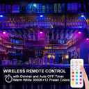 BLS LED Puck Lights with Remote Control, Wireless Under Cabinet & Closet Lighting, RGB 13 Color Changing Lights with Dimmer, Timer & AA Battery Operated, Push, Touch, Stick on for Night, White, 2 Pack