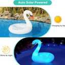 Inflatable Swan Pool Floats with Colorful Lights, FlyfreeU Solar LED Color Changing Swan Swim Float Rings, 42 Inch Large Pool Beach Floaties Lake Beach Floaty Summer Pool Raft Lounge for Adults