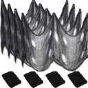 Creepy Cloth Halloween Decorations - 4 PCS 72" x 30" Halloween Creepy Cloth, Black Halloween Gauze Cloth, Scary Black Cheesecloth, Spooky Fabric for Indoor Outdoor Home Decor