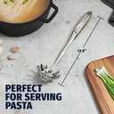 Zulay Kitchen Stainless Steel Spaghetti Server - 12 Pasta Fork with Teeth & Draining Holes - Rust-Resistant Pasta Spoon for Noodles & Pasta - Dishwasher Safe Utensil for Everyday Use