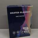 MAXEVE Heated Blanket Electric Throw 50"x60" Faux Rabbit Fur Sherpa Blankets with 6 Heating Sets & 12 Hours Auto Off, Warm Gifts for Grandma Wife, ETL Certification (Blue)