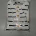 MEROKEETY Women's Long Sleeve Striped Sweater Dress Button Crewneck Fall Bodycon Formal Mini Dresses (White, XL)