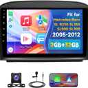 Slakerbe Android 13 Double Din Car Stereo Compatible with Mercedes-Benz SL R230 SL350 SL500 SL300 2005-2012,9inch Touch Screen 4G+64G Wireless CarPlay Radio with Android Auto Support GPS Navigation