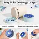 Silicone 3ml Vial Insert (1 short +2 tall) Compatible with Hydrapeak Food Jars,Vial Insert Peptide Storage for 32/25/18oz Hydrapeak Food Thermos, Maximum Hold 48 Vials, Blue.(No vials&Jar included)