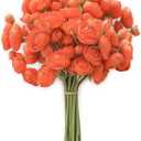 Floroom Ranunculus Artificial Flowers 18 Pcs Burnt Orange Faux Silk Mini Ranunculus Bulk Fake Wedding Filler Flowers for DIY Bouquets, Centerpieces, Bridal Shower Decorations & Arrangements