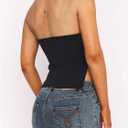 Milumia Women's Scoop Neck Backless Halter Top Sleeveless Split Hem Cami Crop Tops Going Out (Black, XL)