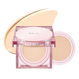 CLIO Kill Cover Mesh Glow Cushion Foundation ([Refill Included] 15g*2, 21N LINEN), Glass Skin, Long-Lasting, Lightweight, Buildable Coverage, Glowy Skin Makeup (0.52 Fl Oz (Pack of 1))