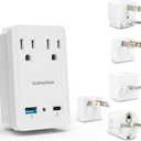 2000 W Travel Adapter Kit w/ 2 USB Ports & Outlets - International Power Adapter Plug Europe US UK Adaptor - 220-110V Adapter - Smart 2.4 A USB Electrical Charger Dual Voltage Device Sublimeware