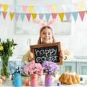 Roowest 3 Pcs Easter Centerpieces for Tables Easter Mason Jars with Flowers Spring Table Decor 2.6 x 5.1 Inch Bunny Egg Mason Jars with Bunny Tags for Spring Home Centerpiece Dinning Table Decor