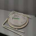 VASAGLE LILEA Collection - Small Round Side End Table, Modern Nightstand with Fabric Basket, Cream White ULET223K67