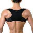 Posture Corrector for Women Men, Copper Upper Back Brace, Back Straightener Support Correcting Hunchback and Bad Posture, Back Pain Relief for Neck, Shoulder, Clavicle, Black, S/M