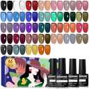 JODSONE Jelly Gel Nail Polish Kit 32 Classic Colors Crystal Transparent High Shine Base & Top Matte Glitter Coat