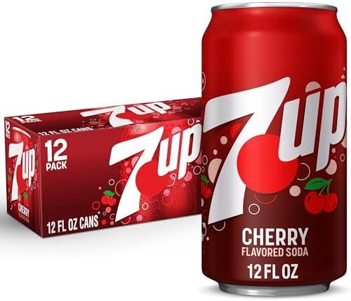 7UP Cherry Flavored Soda, 12 fl oz Cans, 12 Pack Pack of 3, No Expiration Date