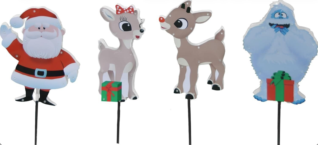 12" Rudolph 40L Led Pre-Lit 2D Pathway Markers