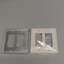 Double Decorator Light Switch Cover Belaire Beaded Metal Wall Plate, 2-Pack White 2 Gang Double Rocker, for Receptacle Dimmer GFCI Outlet Switch Cover Decorative Wallplate, Durable