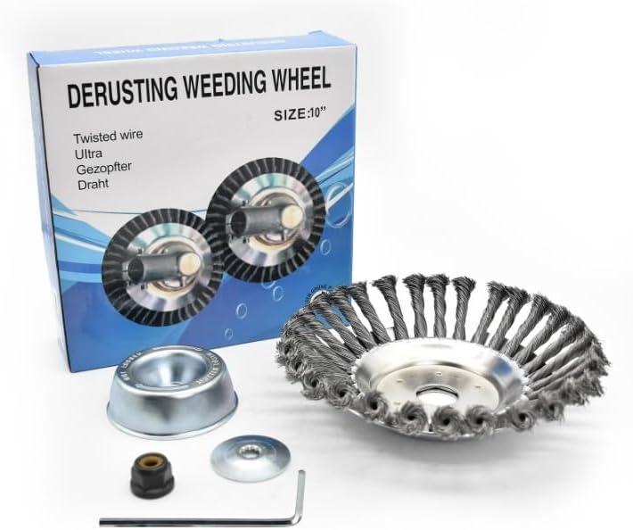 10 inch Steel Wire Wheel Brush Grass Trimmer Head Weed Cleaning Garden Cutter