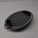 Granite Roasting Pans, Black (15" Oval Roaster Pan With Lid)