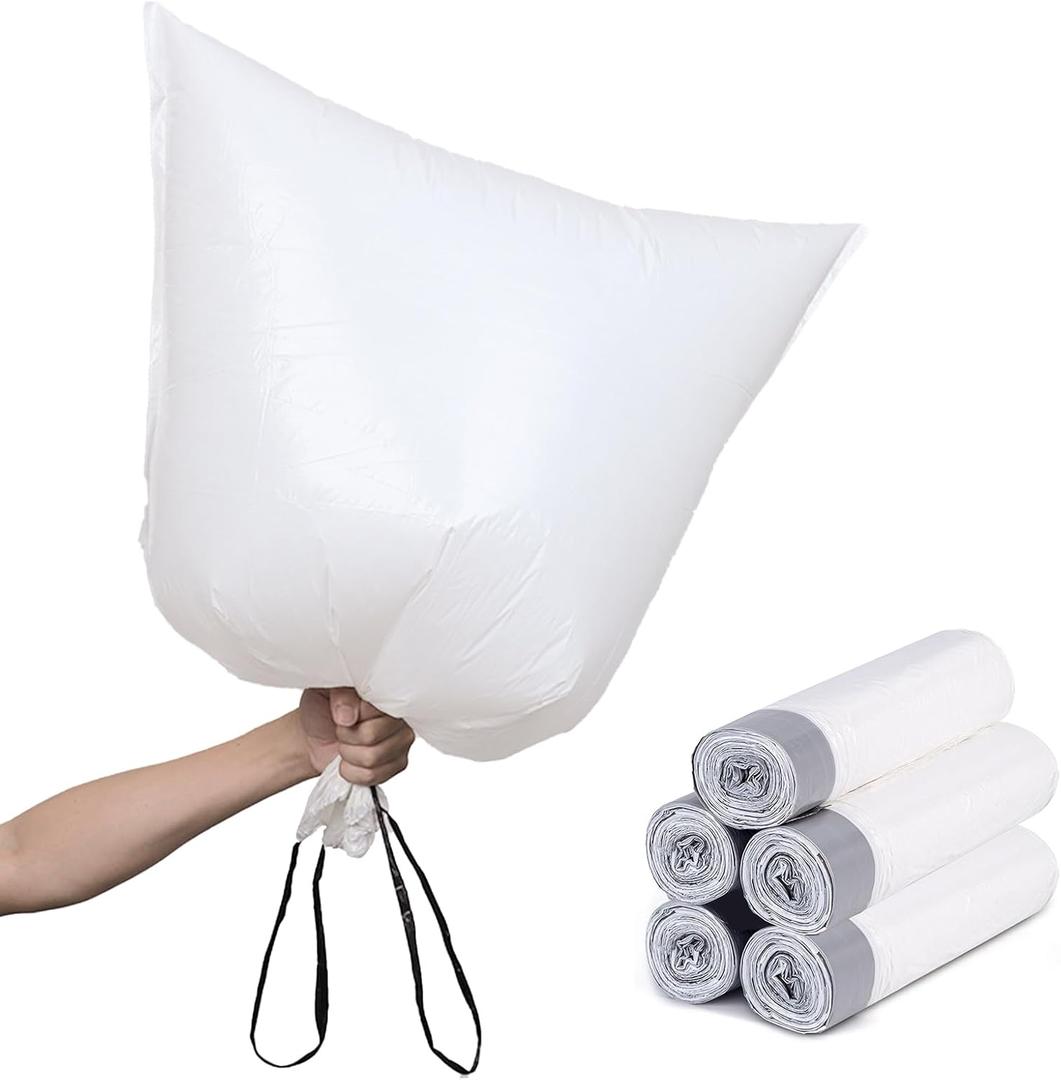 Small Drawstring Trash Bag,Easy to Tear and Pack,4-5 Gallon Garbage Bags,Thicken 100 Counts