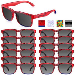 12 Pack Sunglasses for Kids Party Favors Plastic Sunglasses for Summer Pool Beach Accessories Birthday Gifts(Spider)