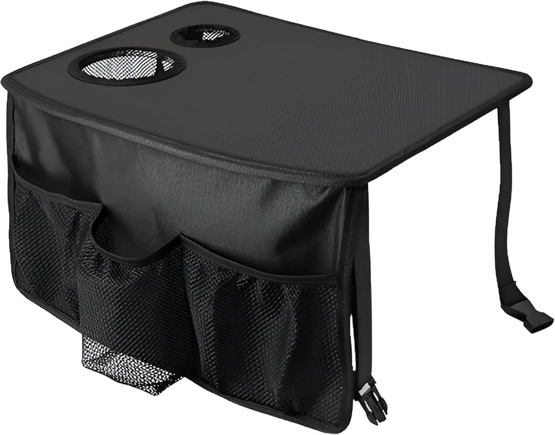 Walker Tray with Cup Holders (Black)