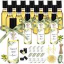 Suclain 24 Set 5 oz Homemade Olive Oil Bottles with Tags Leaf Decorations Glass Bottles with Leak Proof Screw Cap Funnel Clear Bottle for Greek Olive Oil Wedding Baby Shower Party Favors