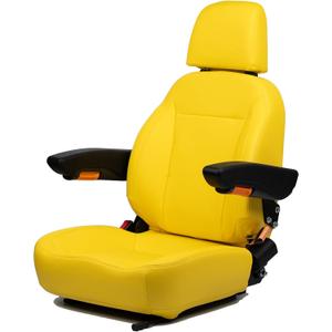 SEATIN Universal Tractor Seat, Comfortable Zero Turn Mower Seat with Adjustable Safety Belt Armrest Backrest Micro Switch for John Deere ZTR Skid Steer Loader Telehandler Dozer Excavator (yellow)
