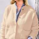 PRETTYGARDEN Women's Knit Cardigan Sweaters Casual Long Sleeve Open Front Button Up Ribbed Fall Spring Sweater Jackets (S)