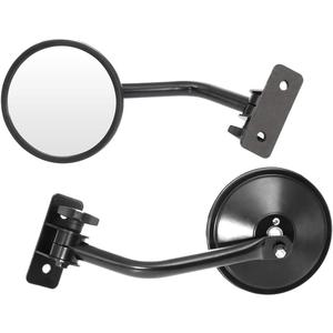 ECCPP Driver and Passenger Side Mirrors Fit for 1997-2017 For Jeep Wrangler JKU JK CJ YJ TJ Manual Adjustment Round Mirror View Mirrors Adventure Mirrors Replacement