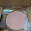 Yaheetech Vanity Chair, Velvet Accent Chair with Shell-Shaped Backrest, Modern Armchair with Gold Metal Legs for Dressing Room/Bedroom/Living Room, Pink