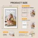 24x36 Poster Frame 3 Pack, Oak Wood with Plexiglass, 20x30 Mat