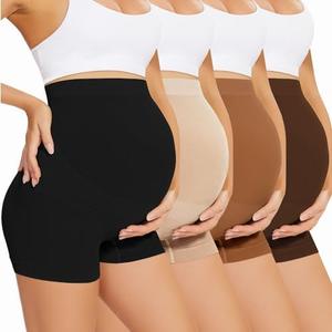 SAYCELI Womens Maternity Underwear Shapewear Over Bump, Pregnancy High Waisted Seamless Boy Shorts Panties for Belly Support Large