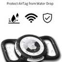 WhoseID Airtag Dog Collar, Waterproof Airtag Holder for Dog Collar & Cat Collar Slicone Full Body Covered Pet Air Tag Holder (Black, Regular)