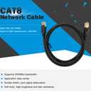 2 x ULANSeN Cat8 Ethernet Cable, 6ft Supper Speed 26AWG 40Gbps, 2000Mhz with Gold Plated RJ45 Connector Cat8 LAN Network SSTP UV Cable, SSTP UV for Router/Gaming/Modem (CAT8-6FT)