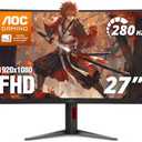AOC 27 Inch Curved Gaming Monitor FHD 280Hz VA 0.3ms HDR, C27G4ZH | 1920×1080 Computer Monitor, FreeSync Premium, HDR, DP 1.4, HDMI 2.0, Earphone Out, Console Ready,