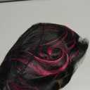 Xingwang Queen Anime Cosplay Wig Long Black Mixed Rose Pink Halloween Party Wig for Women