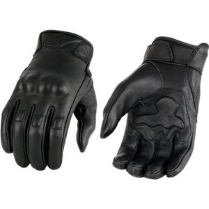 Men's Leather Glove w/ Gel Palm & Knuckle Protectors (Large)