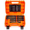 Dynofit 8-Piece Lug Nuts Key Kit, 5/6/7/12 Spline Lug Nuts Socket Set for Aftermarket Rims and Wheel Lock, with 1/2" Drive & Hex External Ends for Removal, Cr-V Steel (Black)