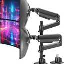 MOUNT PRO Dual Monitor Arm for Max 49" Ultrawide Screens up to 44 lbs, Heavy Duty Extra Tall Monitor Desk Mount, Vertical Stacked Adjustable Dual Monitor Mount, VESA Mount 75x75mm/100x100mm